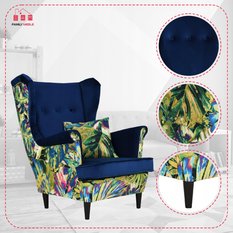 Fotel uszak Ari Print Duo elegancki nowoczesny - Miniaturka zdjęcia nr 4