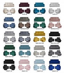 Zestaw wypoczynkowy wersalka fotele kremowy beżowy - Miniaturka zdjęcia nr 11