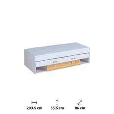Łóżko 203,5x86,55,5 cm podwójne Lorento biały brylantowy dąb nash do sypialni - Miniaturka zdjęcia nr 2