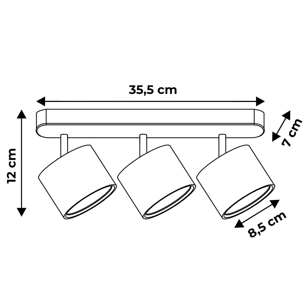 Lampa sufitowa punktowa LED Heckermann 8795316A Czarna 3x głowica + 3x Żarówka LED HGX53 7W Neutral nr. 8