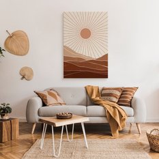 Duży Obraz Do Sypialni Pustynia Zachód Słońca Styl Boho Minimalizm 80x120cm - Miniaturka zdjęcia nr 3