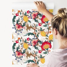 Tapeta ścienna folkowe kwiaty natura kolory salon  - Miniaturka zdjęcia nr 4