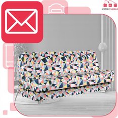 Wersalka SARA PRINT 200x95 cm geometryczna rozkładana kanapa z pojemnikiem sofa do salonu Geometry - Miniaturka zdjęcia nr 3