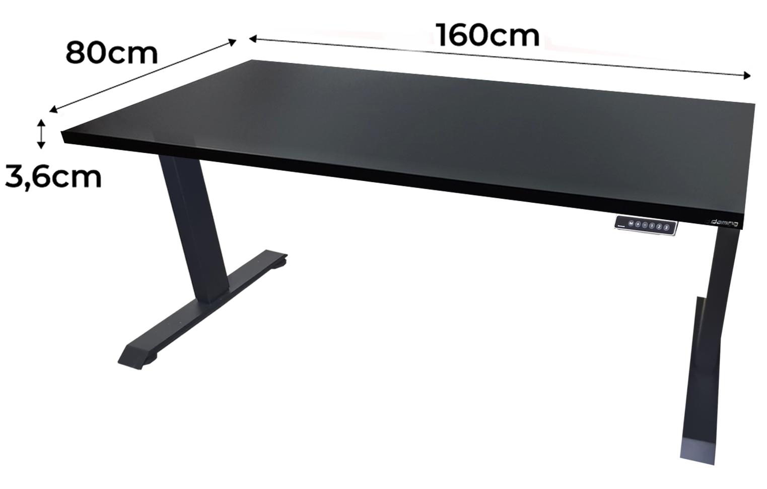 Biurko gamingowe model 0 Low elektryczne regulowane nogi LOW 160x80x70-118 cm czarne nr. 2