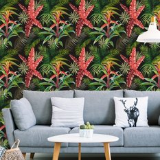 Tapeta Tropikalne LIŚCIE Palmowe Egzotyczne Kwiaty 53x1000 - Miniaturka zdjęcia nr 5