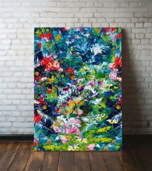 Obraz na płótnie kolorowa abstrakcja 70x100 cm dekoracja ścienna - Miniaturka zdjęcia nr 2