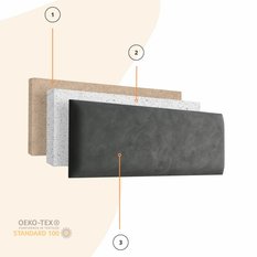 Panele tapicerowane 90x30 cm na ścianę prostokąt brązowy - Miniaturka zdjęcia nr 6