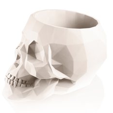 Donica Skull Low-Poly Light Beige Poli 24 cm