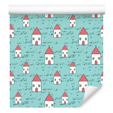 Tapeta Do Pokoju Dziecięcego Rysowane DOMKI Trawa 53x1000  - Miniaturka zdjęcia nr 5