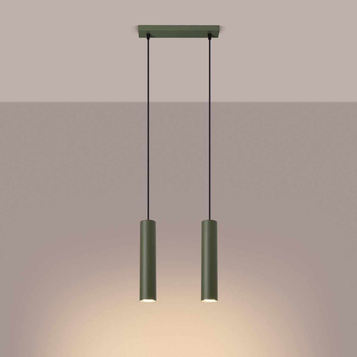 Lampa wisząca Lagos 105x6x30cm do sypialni salonu zielona oliwka  nr. 3