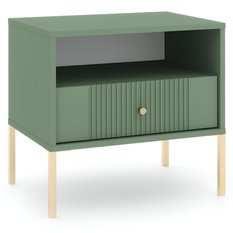 Szafka nocna Iseo 54 cm do sypialni smoke green zielony złoty - Miniaturka zdjęcia nr 1