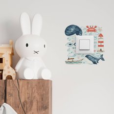 Naklejka Pod Kontakt Wieloryby Rybki Chmurki 20x20 Rozgwiazdy Muszelki Dla Dzieci - Miniaturka zdjęcia nr 4