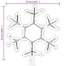 vidaXL Ozdobne śnieżynki, ciepłe białe światło LED, 3 szt., 27x27 cm - Miniaturka zdjęcia nr 7