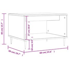 Stolik kawowy 60x50x40 cm z przestronną półką brązowy dąb do salonu - Miniaturka zdjęcia nr 9