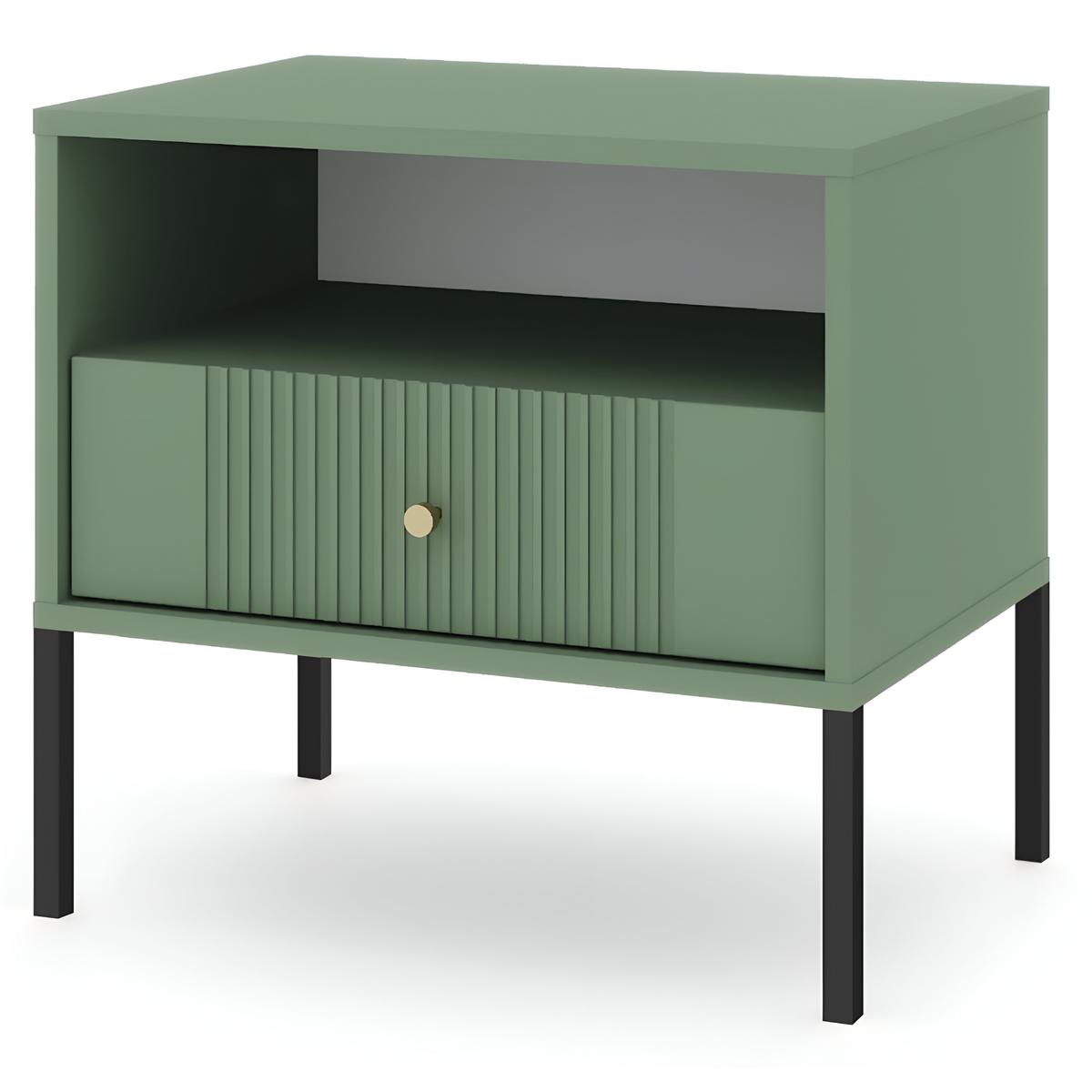 Szafka nocna Iseo 54 cm do sypialni smoke green czarne nr. 3