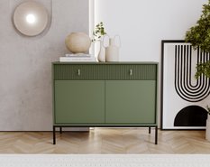 Komoda Maggiore 104 cm do sypialni garderoby smoke green czarny złoty - Miniaturka zdjęcia nr 8