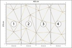 Fototapeta Do Sypialni Złoty Wzór GEOMETRYCZNY Abstrakcja Efekt 3D - Miniaturka zdjęcia nr 2