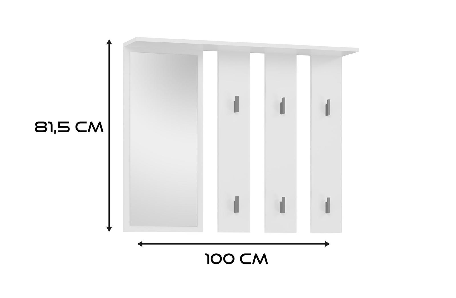 Wieszak PARMA 81,5x15x100 cm do przedpokoju funkcjonalny do przedpokoju biały nr. 4