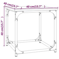 Stolik kawowy 40x40x40 cm brązowy dąb elegancki do salonu - Miniaturka zdjęcia nr 9