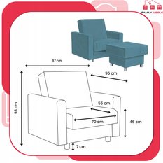 Fotel rozkładany z podnóżkiem Alicja Family Meble - Miniaturka zdjęcia nr 8