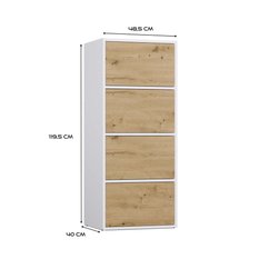 Komoda ALMA 119x50x40 cm do salonu dąb artisan biel - Miniaturka zdjęcia nr 5