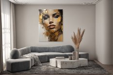 Obraz Canvas Do Salonu KOBIECY Portret Styl Glamour Abstrakcja 80x120cm - Miniaturka zdjęcia nr 7