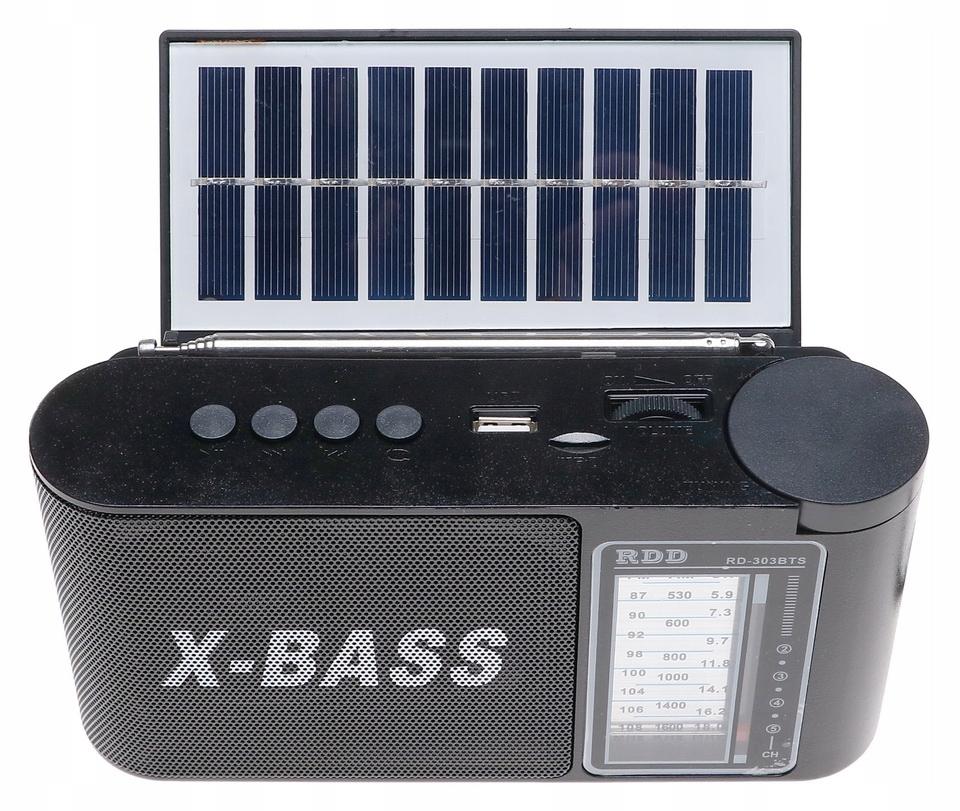 Radio przenośne 19 x 10,5 x 6 cm  z funkcją bluetooth    ładowany solarnie czarne nr. 4