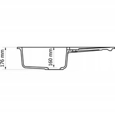 Zlewozmywak granitowy 1-komorowy 77x43x17,6 cm MERKURY 40 z ociekaczem czarny - Miniaturka zdjęcia nr 4