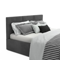 Łóżko tapicerowane  140x200x120 cm do sypialni otwierany schowek na pościel grafitowy - Miniaturka zdjęcia nr 12