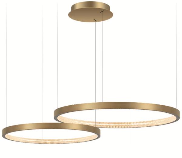 ŻYRANDOL LED 60CM DWA PIERŚCIENIE ZŁOTY MOSIĄDZ ZING RING DOUBLE 60 B