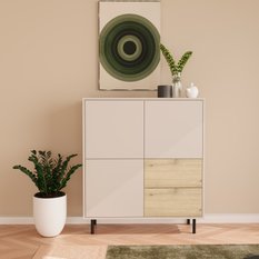 Komoda wysoka LOLA 100x40x115 cm z szufladami do sypialni salonu dąb artisan kaszmir - Miniaturka zdjęcia nr 3