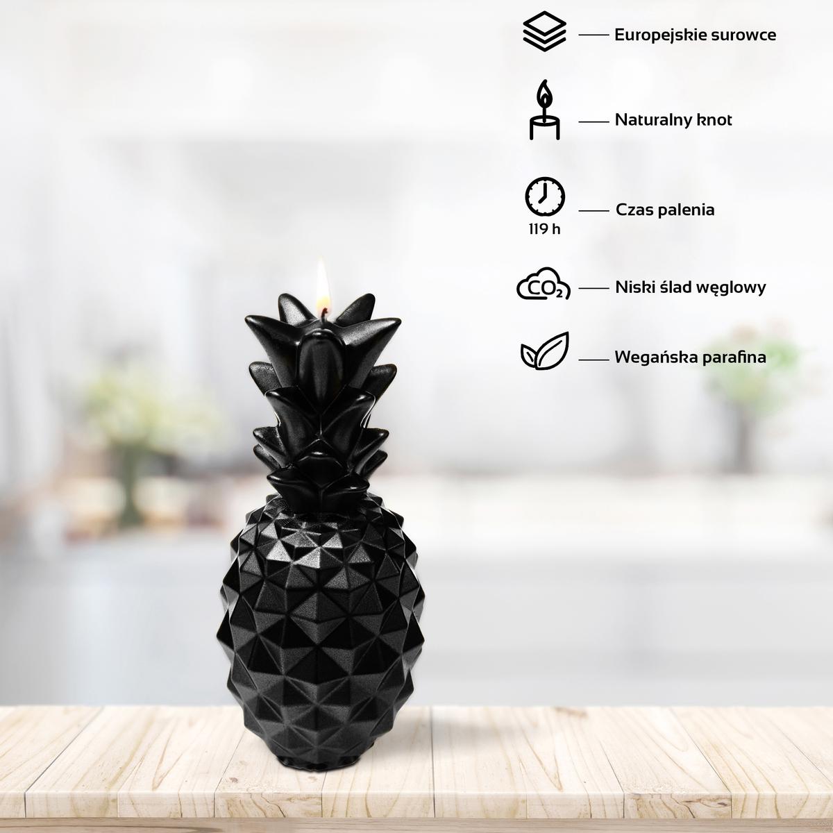 Świeca Pineapple Black Metallic Big nr. 3