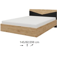 Łóżko Aston 140x200 cm do sypialni bez pojemnika na pościel dąb - Miniaturka zdjęcia nr 2