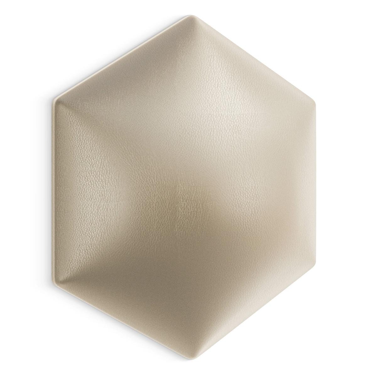 Panele tapicerowane 35x40 cm na ścianę hexagon kremowy 