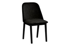 Krzesło drewniane AVERO 82x45x45 cm drewniane bukowe tapicerowane do jadalni czarne - Miniaturka zdjęcia nr 1