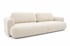 Kanapa rozkładana ITALY 253x110x71 cm LOOP trzyosobowa sofa z funkcją spania kremowa - Miniaturka zdjęcia nr 3