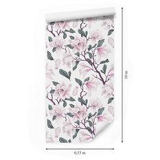 Tapeta do sypialni malowane kwiaty MAGNOLIA natura  - Miniaturka zdjęcia nr 2