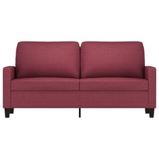 Sofa 158x77x80 cm 2-osobowa wygodna tapicerowana tkaniną winna czerwień do salonu - Miniaturka zdjęcia nr 3