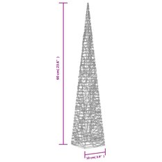 Choinka 60 cm stożkowa z lampek ciepła akryl biel - Miniaturka zdjęcia nr 10