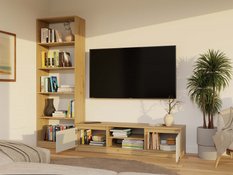 Szafka RTV Malwa 36x140x40 cm do salonu dąb artisan kaszmir beż - Miniaturka zdjęcia nr 7