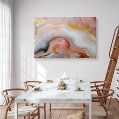 Obraz Na Płótnie Pastelowy Różowy Marmur Abstrakcja Styl Glamour 120x80cm - Miniaturka zdjęcia nr 4