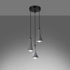 Lampa wisząca REA 3P beton 115x27x27cm nowoczesna E14 do salonu - Miniaturka zdjęcia nr 3