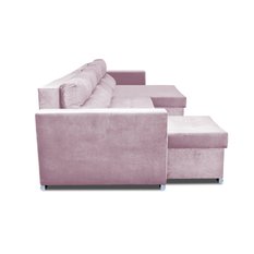 Narożnik Varius BIG 297x74x140 cm kształt U z funkcją spania i przechowywania do salonu Royal pudrowy róż - Miniaturka zdjęcia nr 3