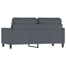 Sofa 158x77x80 cm 2-osobowa tapicerowana aksamitem ciemnoszara do salonu - Miniaturka zdjęcia nr 5