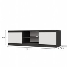 Szafka RTV Malwa 36x120x40 cm stolik pod telewizor antracyt biały - Miniaturka zdjęcia nr 5