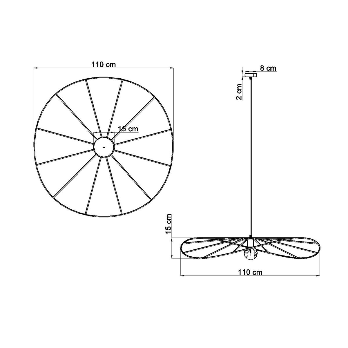 Lampa wisząca ESKOLA 110 czarna 150x110x110cm nowoczesna E27 do salonu nr. 3