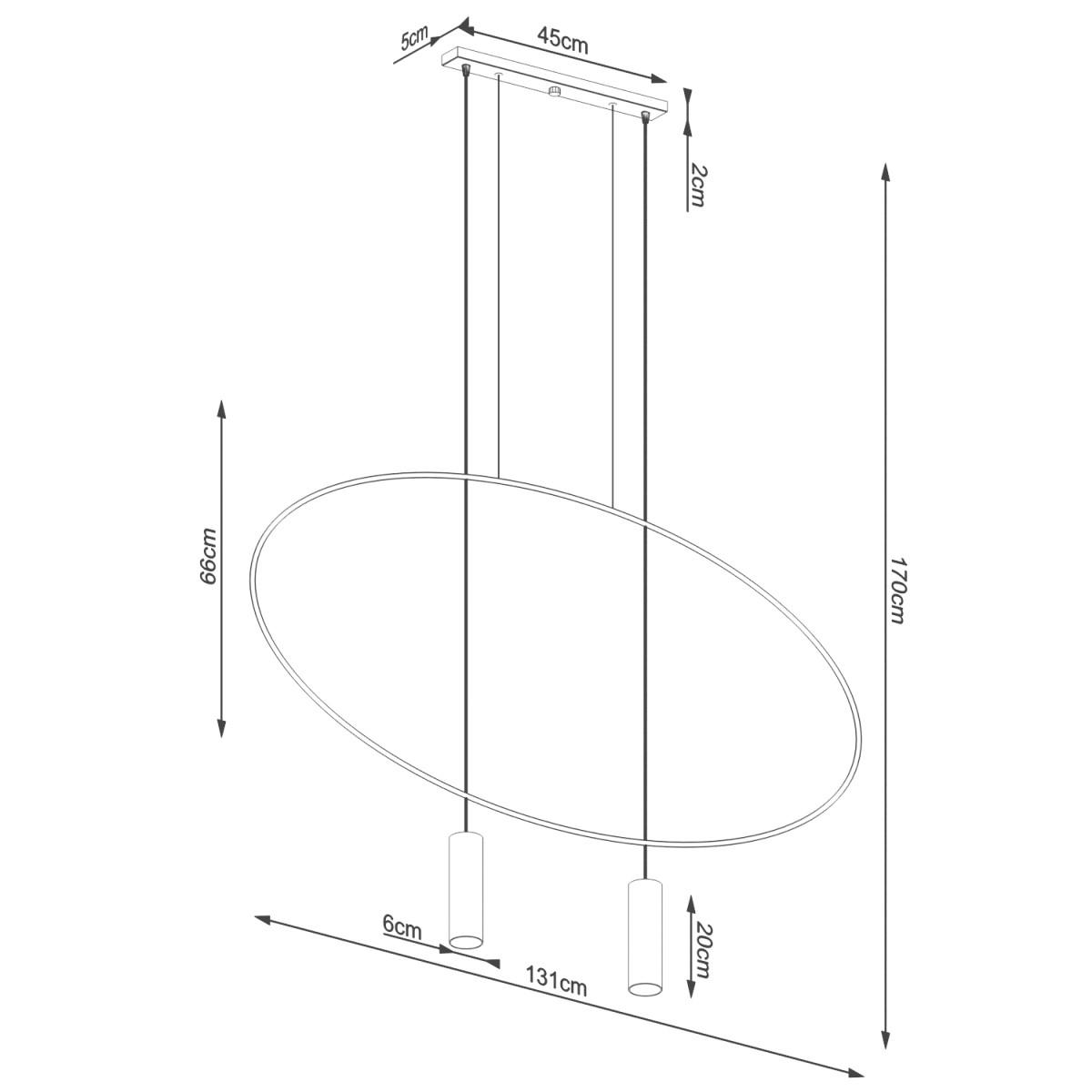 Lampa wisząca HOLAR 2 czarna 170x6x131cm nowoczesna G10 do salonu nr. 8