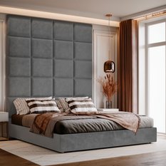 Panele tapicerowane 60x40 na ścianę wezgłowie szary - Miniaturka zdjęcia nr 6