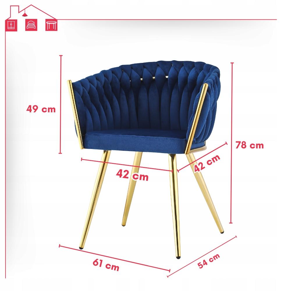 Krzesło ozdobne Tilo granatowy fotel wolnostojący welwet Family Meble nr. 10