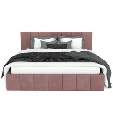 Łóżko tapicerowane 160x200 premium z pojemnikiem do sypialni różowe wezgłowie 107 cm - Miniaturka zdjęcia nr 9